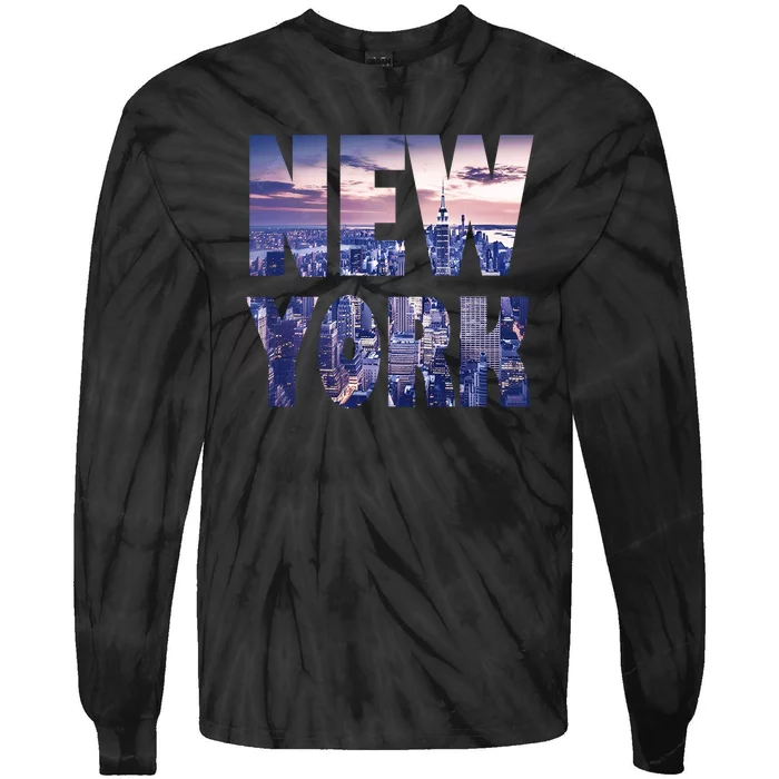 Urban New York City Skyline North America Souvenir Pride Tie-Dye Long Sleeve Shirt