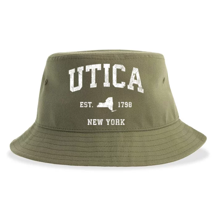 Utica New York Ny Vintage Established Athletic Sustainable Bucket Hat