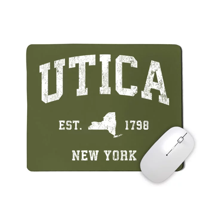 Utica New York Ny Vintage Established Athletic Mousepad