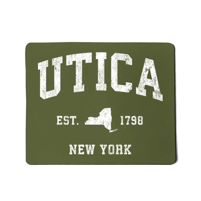 Utica New York Ny Vintage Established Athletic Mousepad