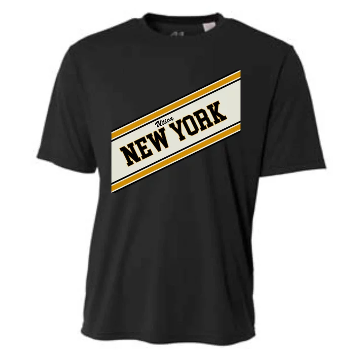 Utica New York Varsity Logo Cooling Performance Crew T-Shirt