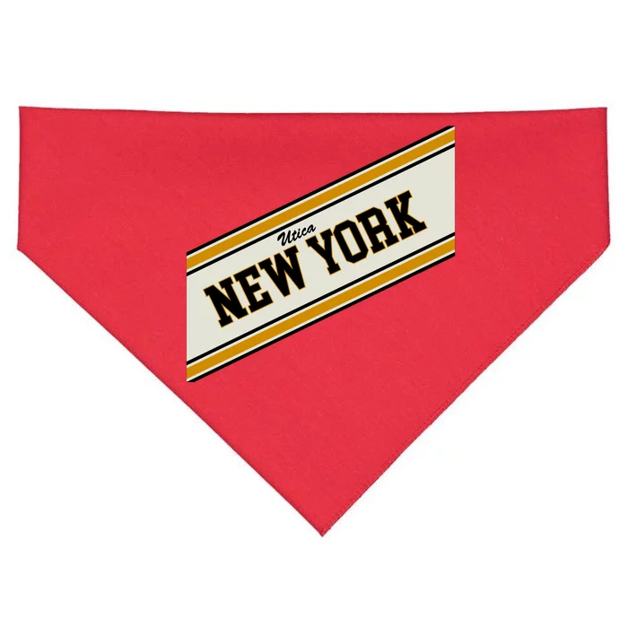 Utica New York Varsity Logo USA-Made Doggie Bandana