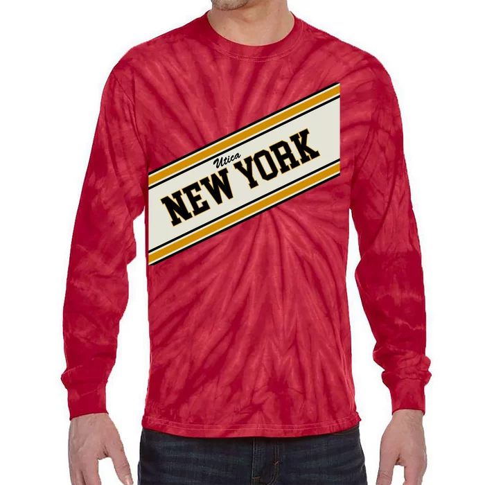 Utica New York Varsity Logo Tie-Dye Long Sleeve Shirt