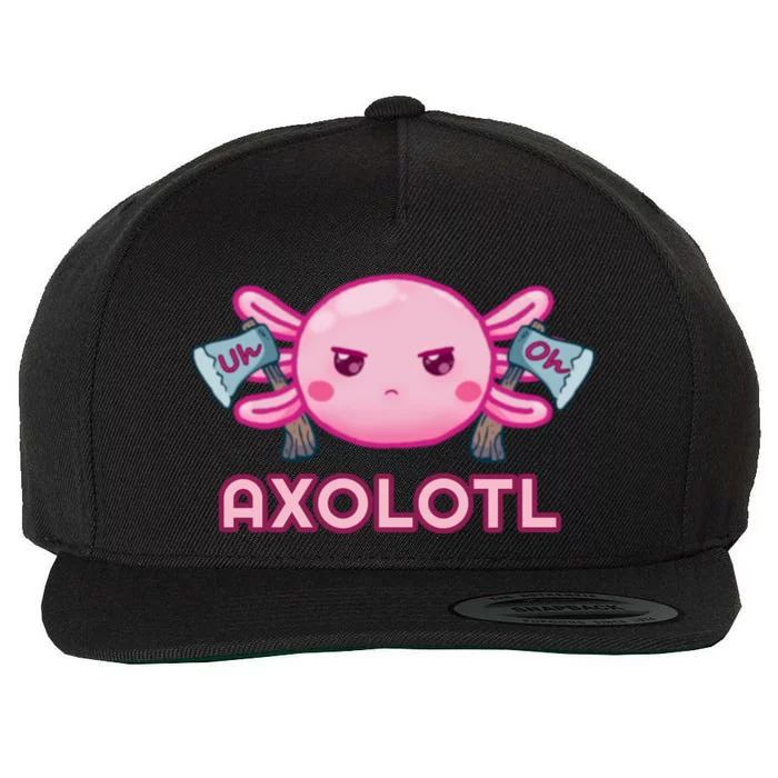 Uh Oh Axolotl Wool Snapback Cap