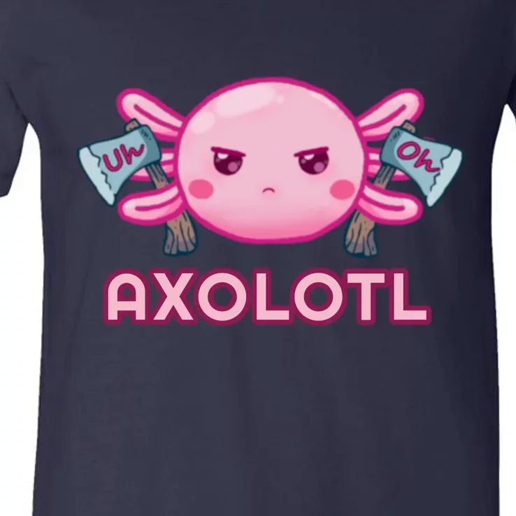 Uh Oh Axolotl V-Neck T-Shirt