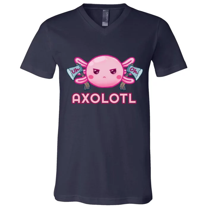 Uh Oh Axolotl V-Neck T-Shirt