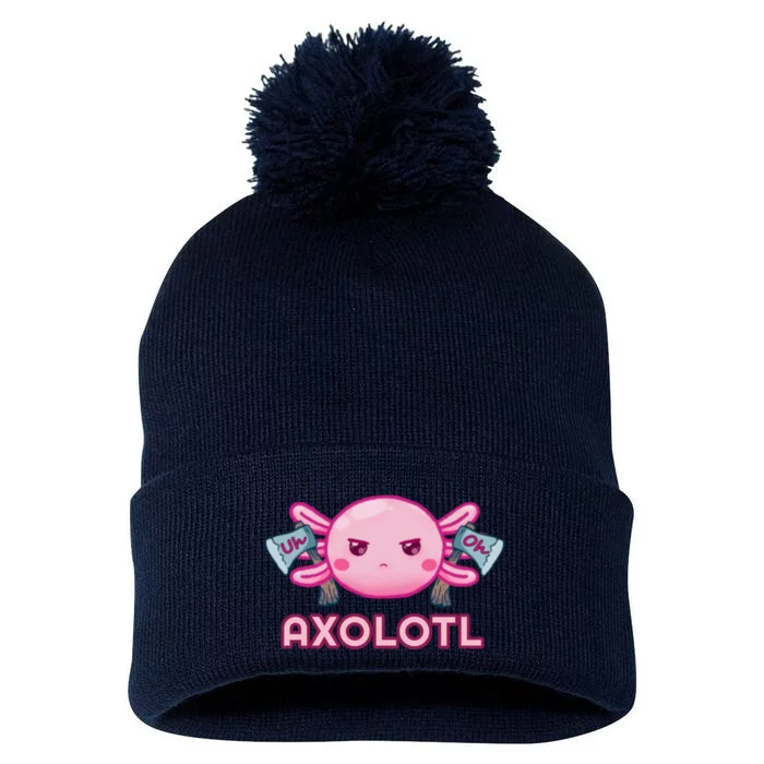 Uh Oh Axolotl Pom Pom 12in Knit Beanie