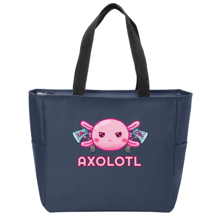 Uh Oh Axolotl Zip Tote Bag