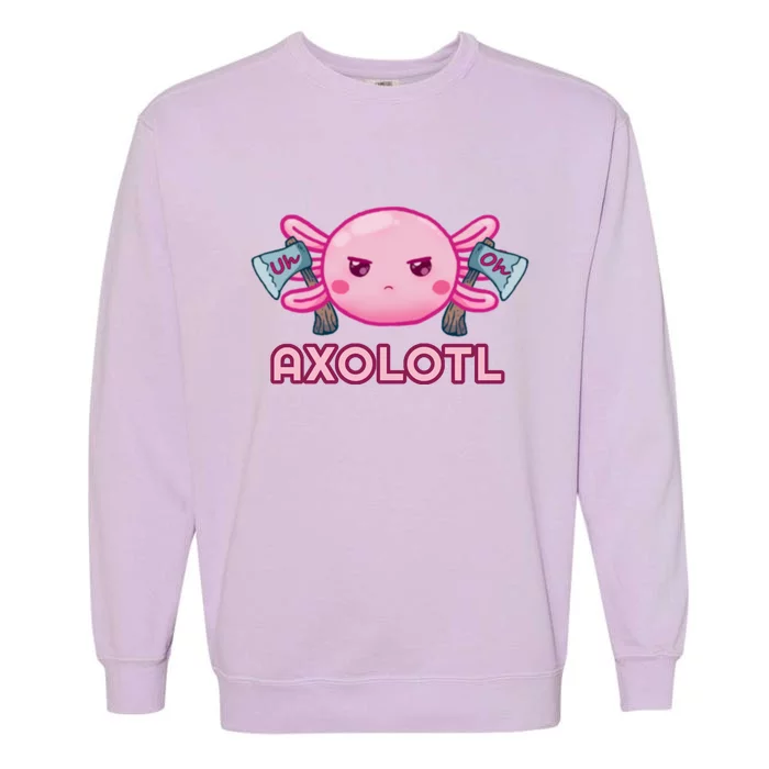 Uh Oh Axolotl Garment-Dyed Sweatshirt