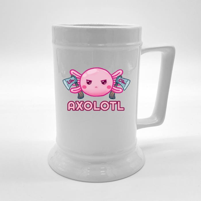 Uh Oh Axolotl Front & Back Beer Stein