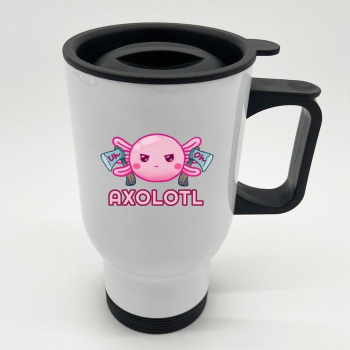 Uh Oh Axolotl Front & Back Stainless Steel Travel Mug