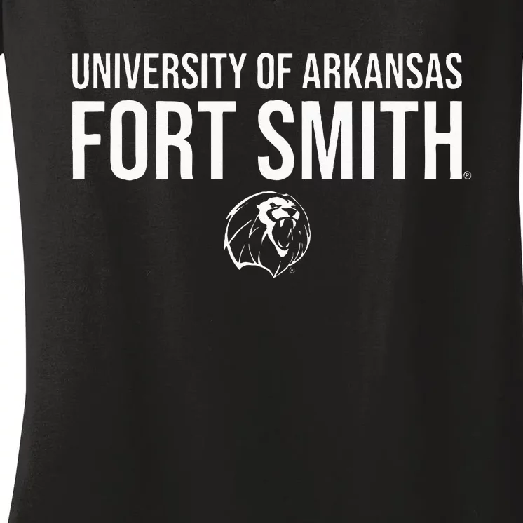 University Of Arkansas Fort Smith Lions Stacked Women's V-Neck T-Shirt