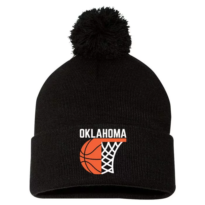 Usa Oklahoma Basketball State Net Graphic Sports Players Art Pom Pom 12in Knit Beanie