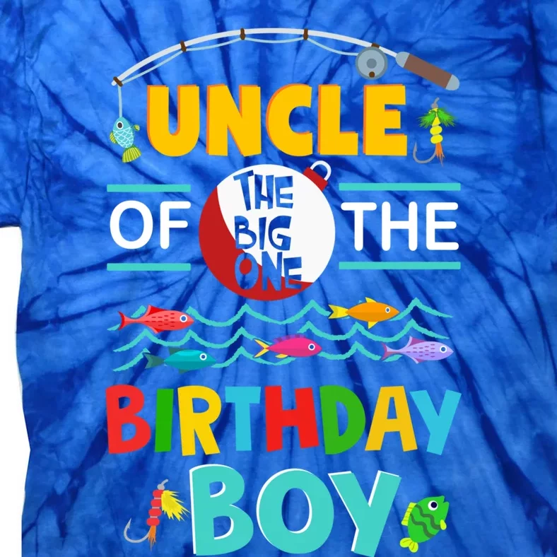 Uncle Of Big One 1st Birthday Matching Family Fishing Cute Gift Tie-Dye T-Shirt