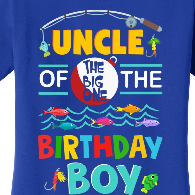 Uncle Of Big One 1st Birthday Matching Family Fishing Cute Gift Women's T-Shirt