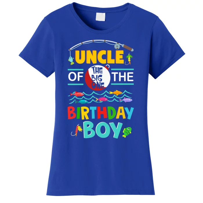 Uncle Of Big One 1st Birthday Matching Family Fishing Cute Gift Women's T-Shirt