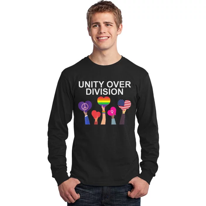 Unity Over Division Harris Walz For President 2024 Tall Long Sleeve T-Shirt