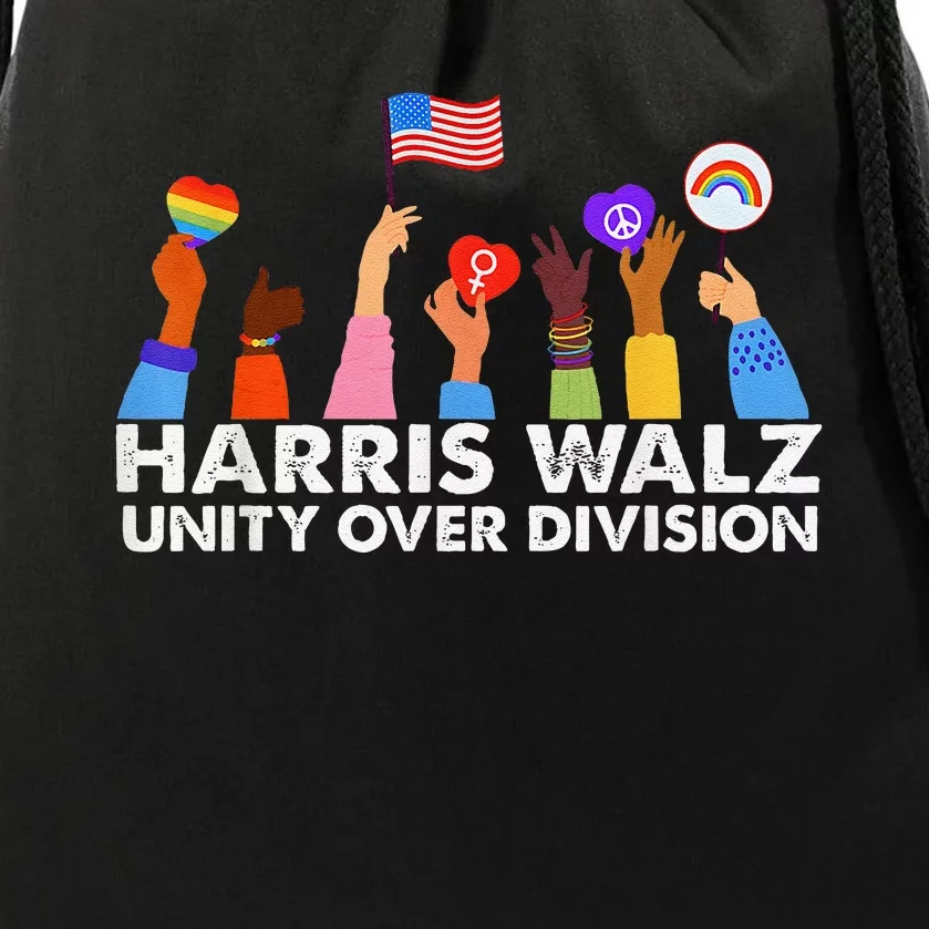 Unity Over Division Harris Walz 2024 Drawstring Bag