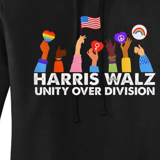 Unity Over Division Harris Walz 2024 Women's Pullover Hoodie