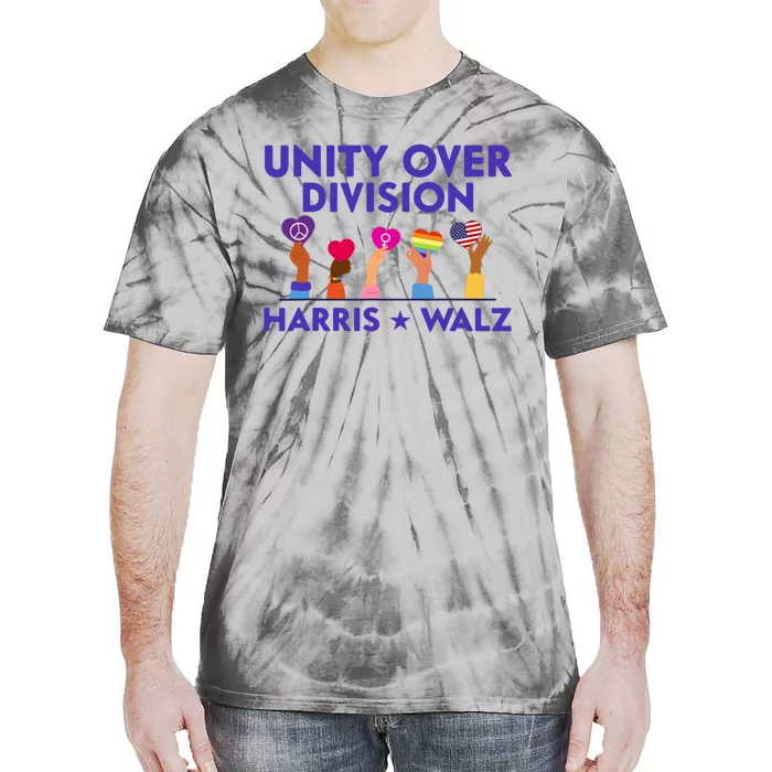 Unity Over Division Harris Walz 2024 Tie-Dye T-Shirt