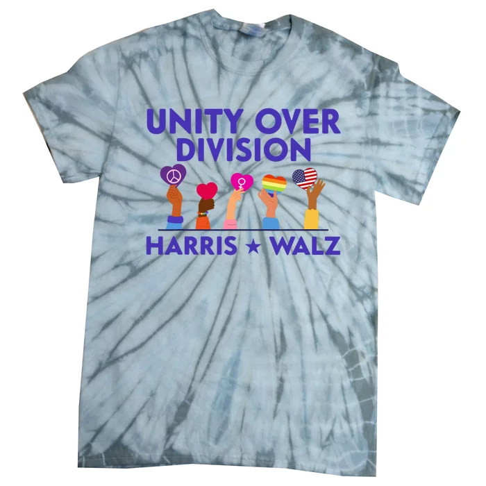 Unity Over Division Harris Walz 2024 Tie-Dye T-Shirt