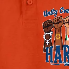 Unity Over Division Harris Walz Support Diversity Dry Zone Grid Performance Polo