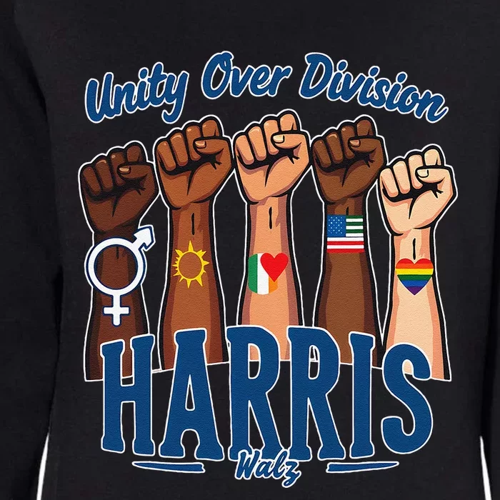 Unity Over Division Harris Walz Support Diversity Womens California Wash Sweatshirt