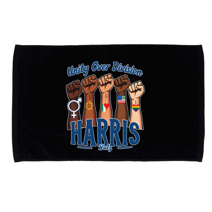 Unity Over Division Harris Walz Support Diversity Microfiber Hand Towel