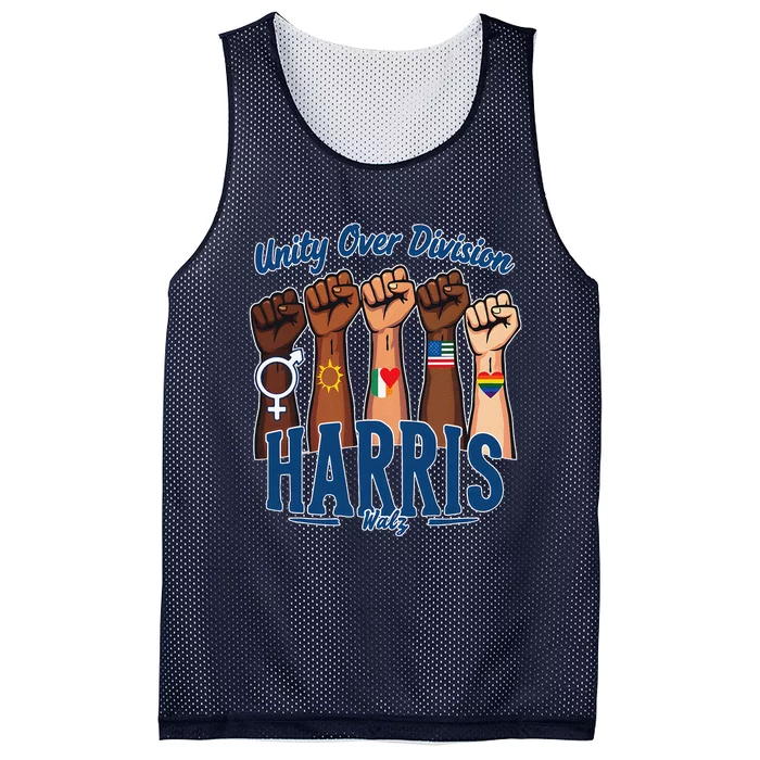 Unity Over Division Harris Walz Support Diversity Mesh Reversible Basketball Jersey Tank