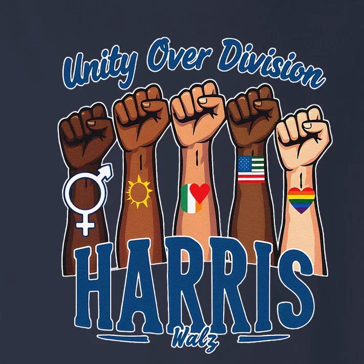 Unity Over Division Harris Walz Support Diversity Toddler Long Sleeve Shirt