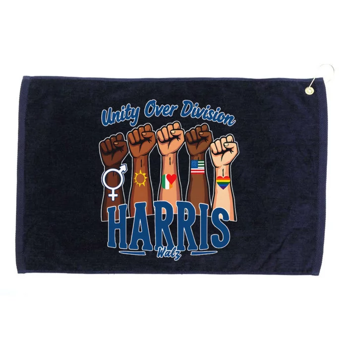 Unity Over Division Harris Walz Support Diversity Grommeted Golf Towel