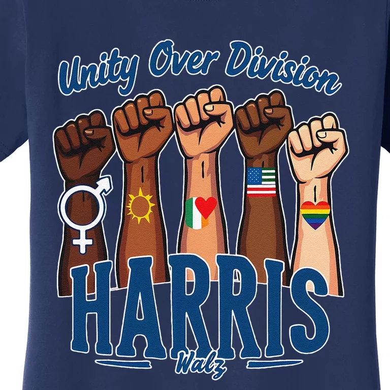 Unity Over Division Harris Walz Support Diversity Women's T-Shirt