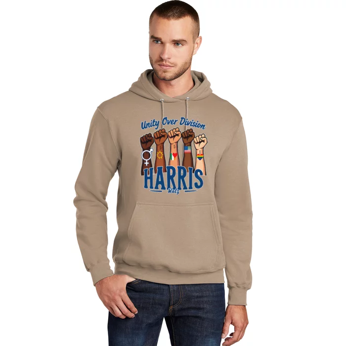 Unity Over Division Harris Walz Support Diversity Hoodie