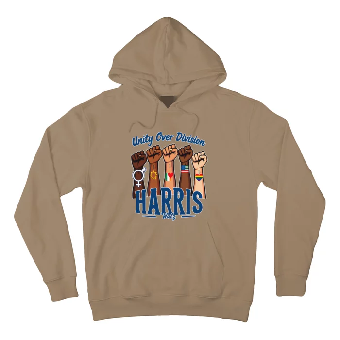 Unity Over Division Harris Walz Support Diversity Hoodie