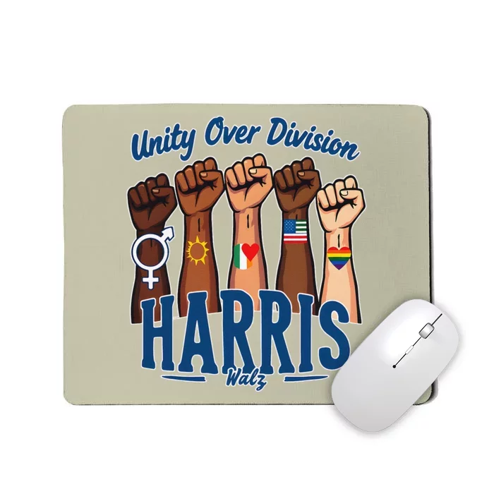 Unity Over Division Harris Walz Support Diversity Mousepad