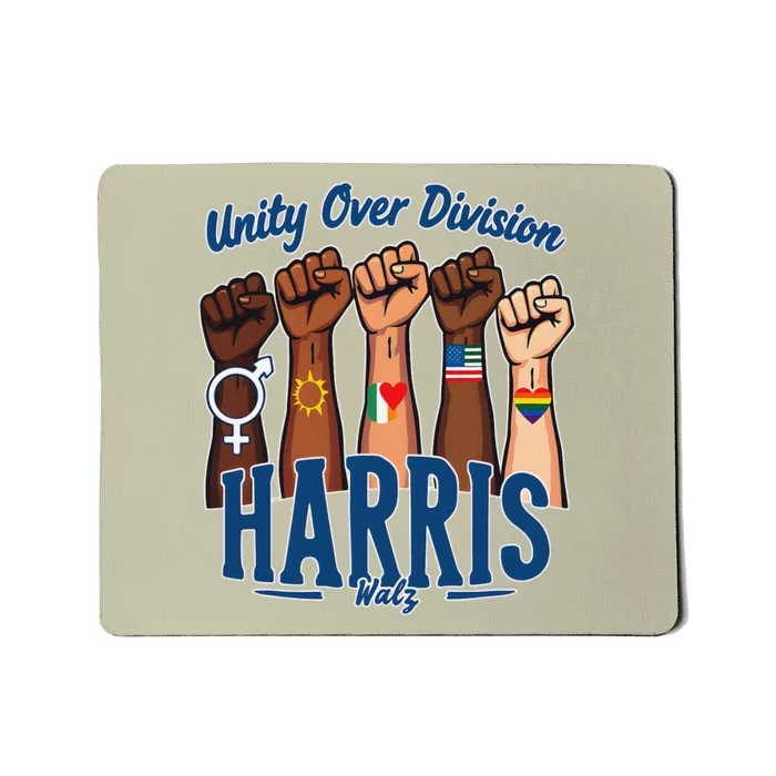 Unity Over Division Harris Walz Support Diversity Mousepad