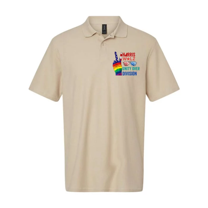 Unity Over Division Harris Walz For President 2024 Softstyle Adult Sport Polo