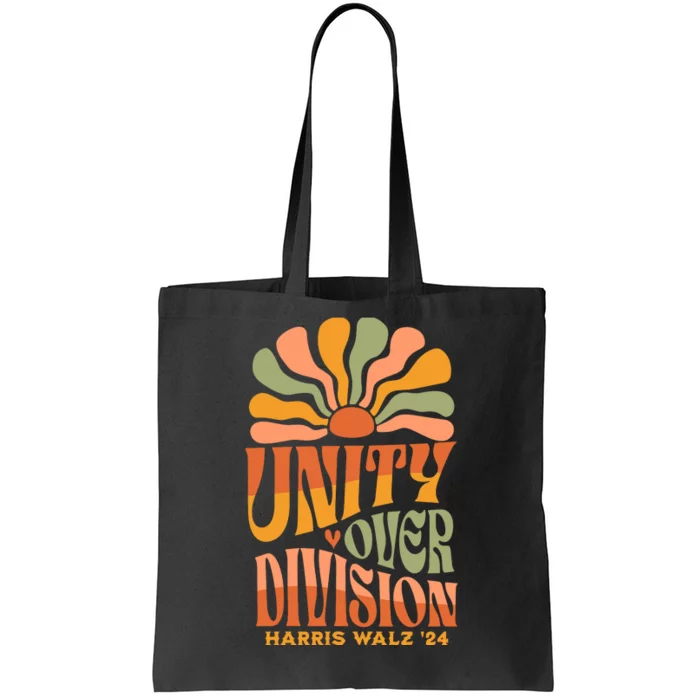 Unity Over Division Kamala Harris Tim Walz 2024 Tote Bag