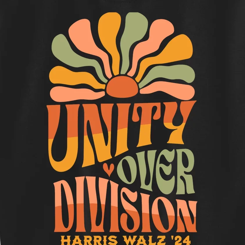 Unity Over Division Kamala Harris Tim Walz 2024 Kids Sweatshirt