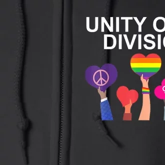 Unity Over Division Harris Walz For President 2024 Full Zip Hoodie