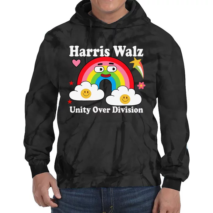 Unity Over Division Harris Walz 2024 Tie Dye Hoodie