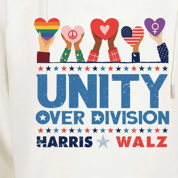 Unity Over Division Harris Walz 2024 Womens Funnel Neck Pullover Hood