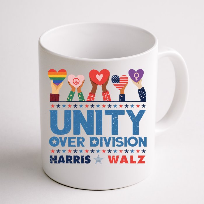 Unity Over Division Harris Walz 2024 Front & Back Coffee Mug