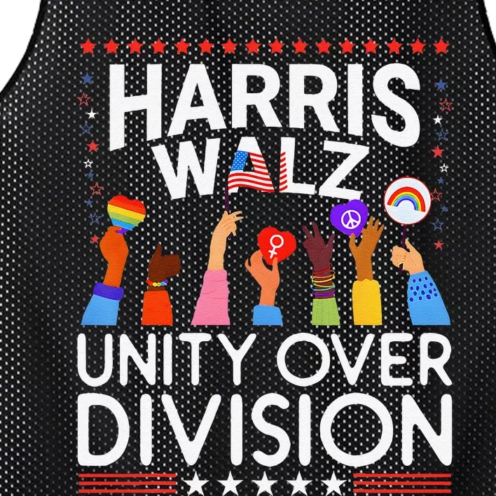 Unity Over Division Harris Walz 2024 Mesh Reversible Basketball Jersey Tank