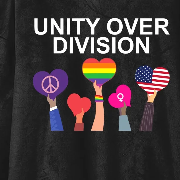 Unity Over Division Harris Walz For President 2024 Hooded Wearable Blanket