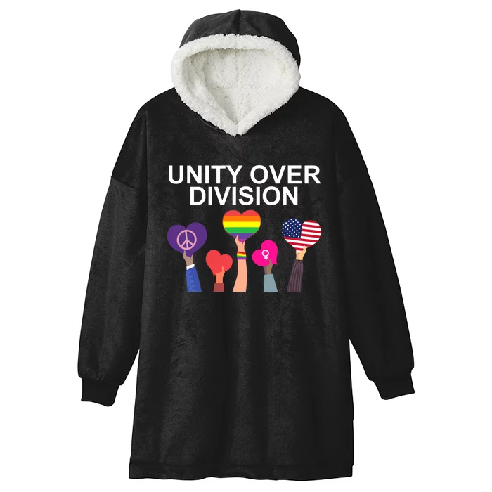 Unity Over Division Harris Walz For President 2024 Hooded Wearable Blanket