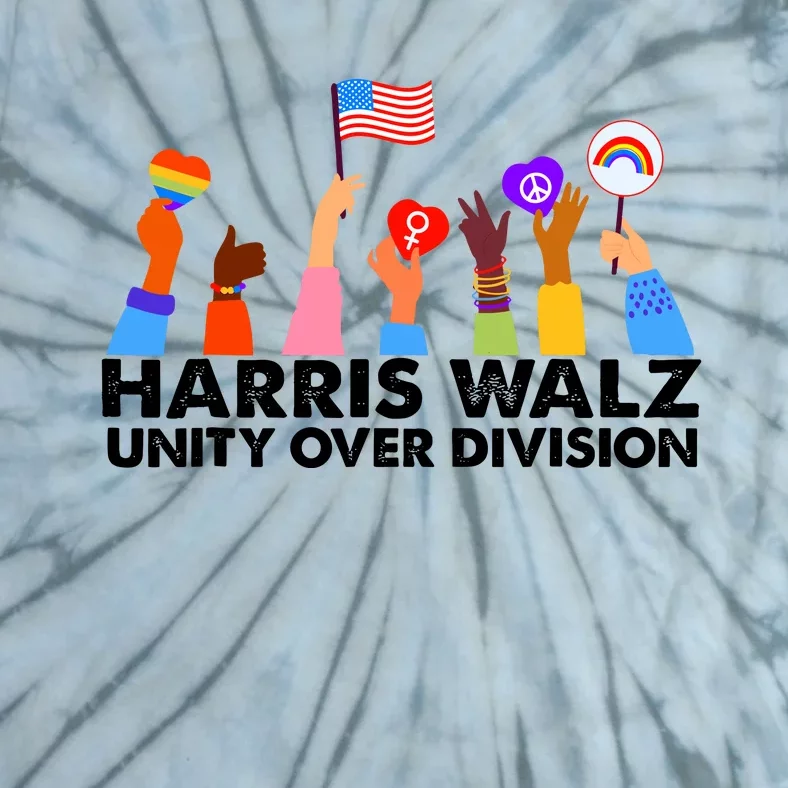 Unity Over Division Harris Walz 2024 Tie-Dye T-Shirt