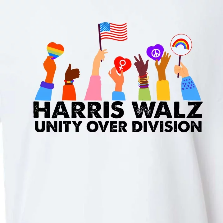 Unity Over Division Harris Walz 2024 Sueded Cloud Jersey T-Shirt