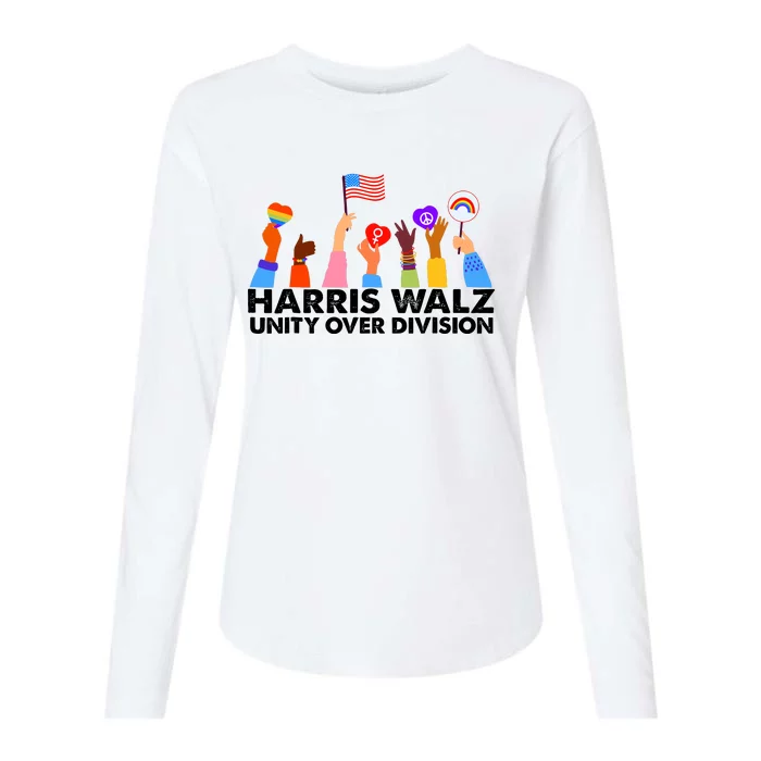 Unity Over Division Harris Walz 2024 Womens Cotton Relaxed Long Sleeve T-Shirt