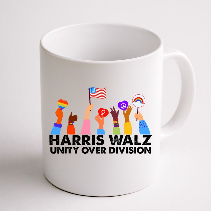 Unity Over Division Harris Walz 2024 Front & Back Coffee Mug